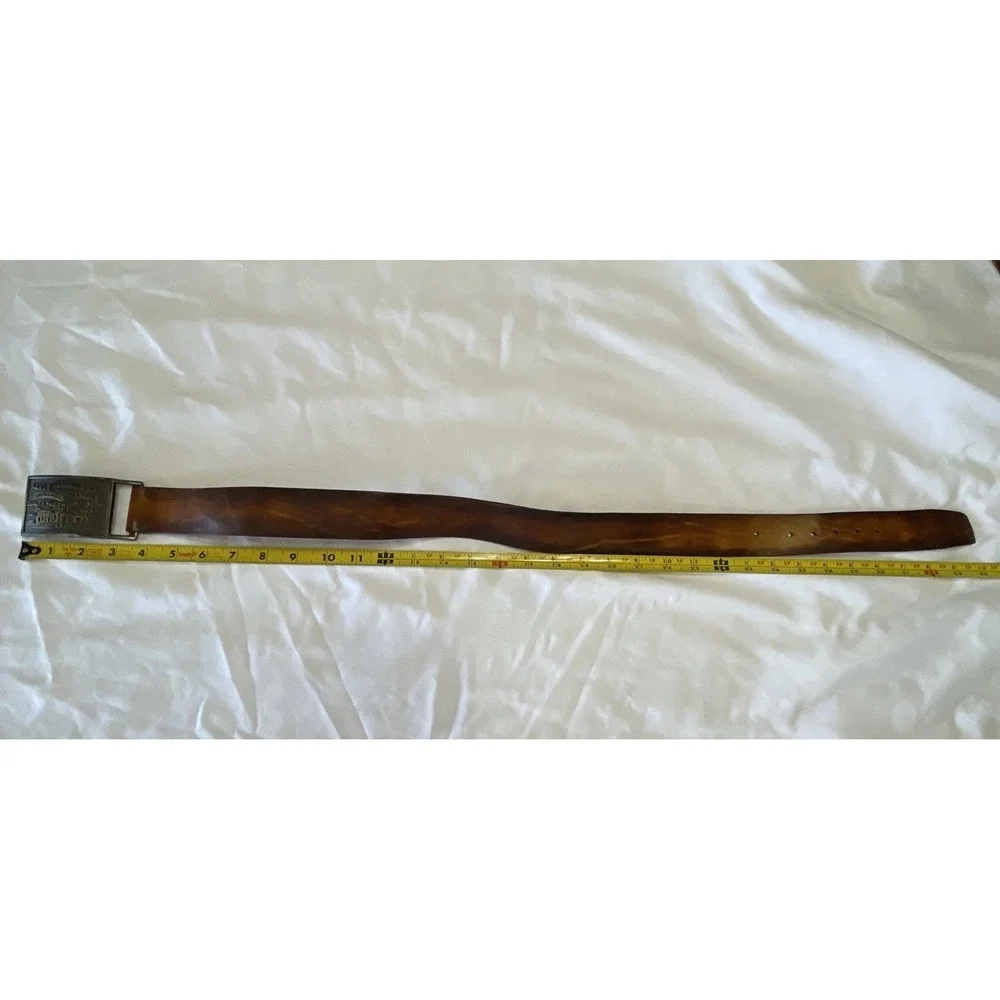 Vtg 70S-80S Levi Strauss Brown  Leather Belt W Buckle Sz 30
